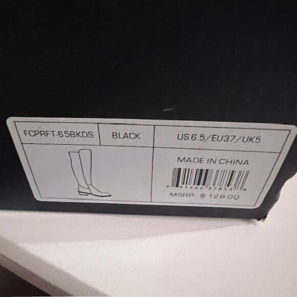 French Connection Women's Perfect Faux Leather Knee High Boots Black 6.5 - Picture 4 of 7